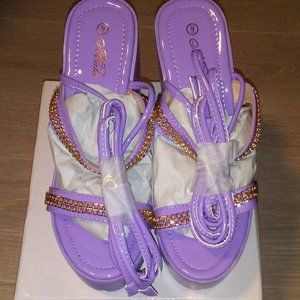 New Mata Shoes Nova Lavnder Open Toe High Heels - Size 9